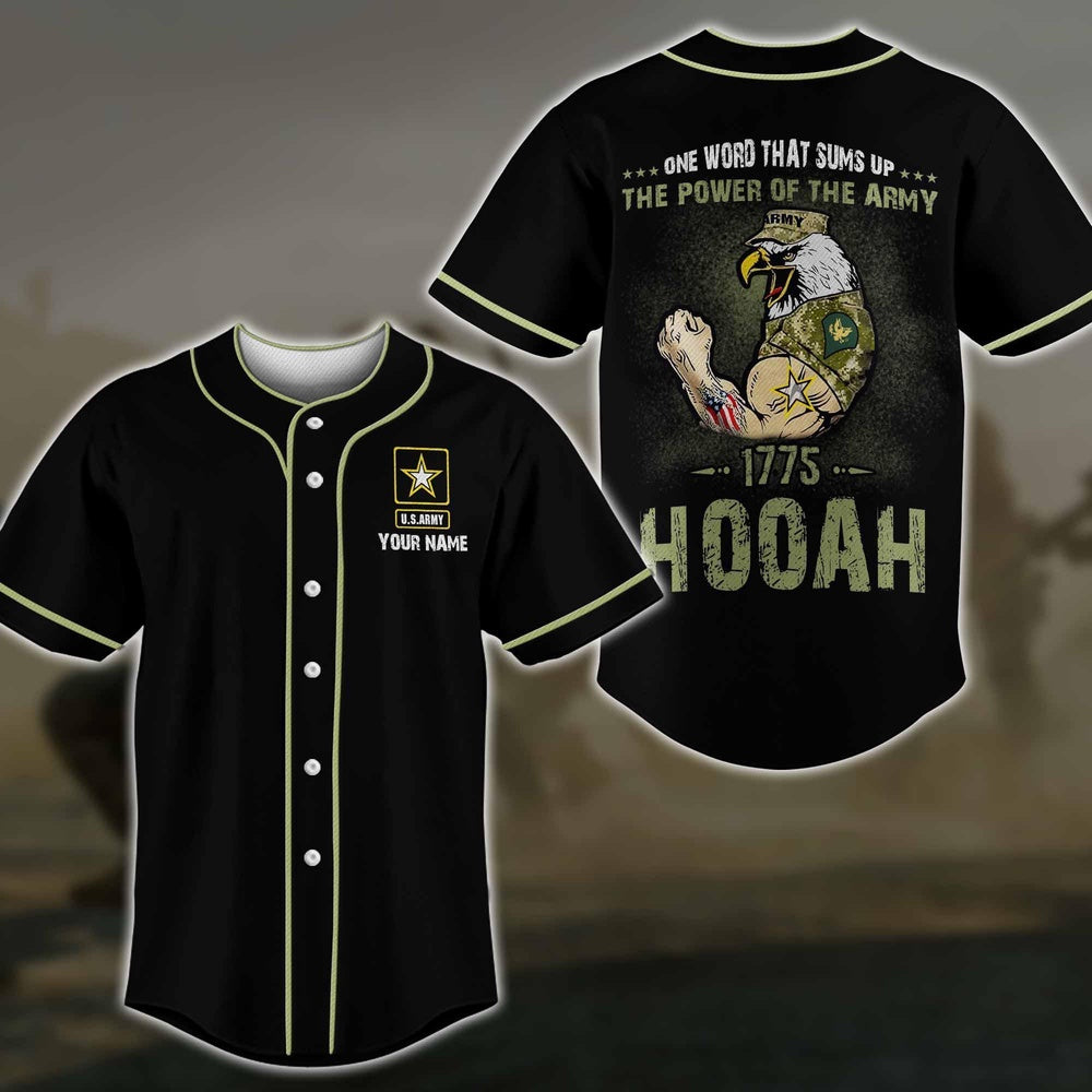Veteran Baseball Jersey, US Army Military Baseball Shirt, Custom Shirt, Military Gifts