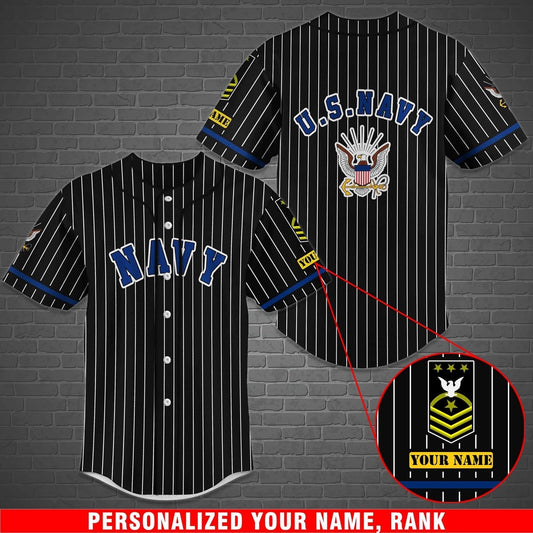 Veteran Baseball Jersey, US Navy Baseball Shirt Custom Rank And Name Jersey Shirt