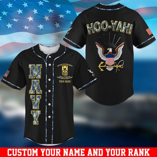 Veteran Baseball Jersey, US Navy Military Baseball Shirt Custom Your Name And Your Rank Jersey Shirt
