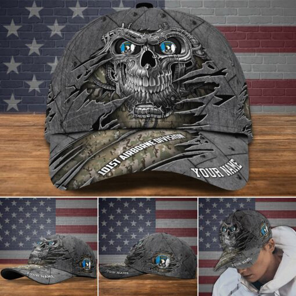 Veteran Cap, 101st Airborne Division Military Veteran Hat Cap, Custom Skull Cap, Gifts For Veteran