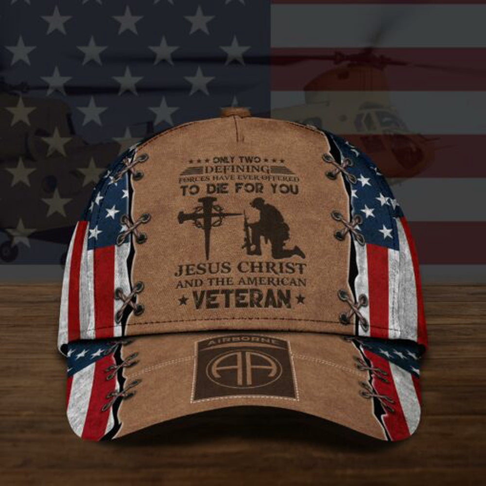 Veteran Cap, 82nd Airborne Jesus Christ And The American Veteran Baseball Cap