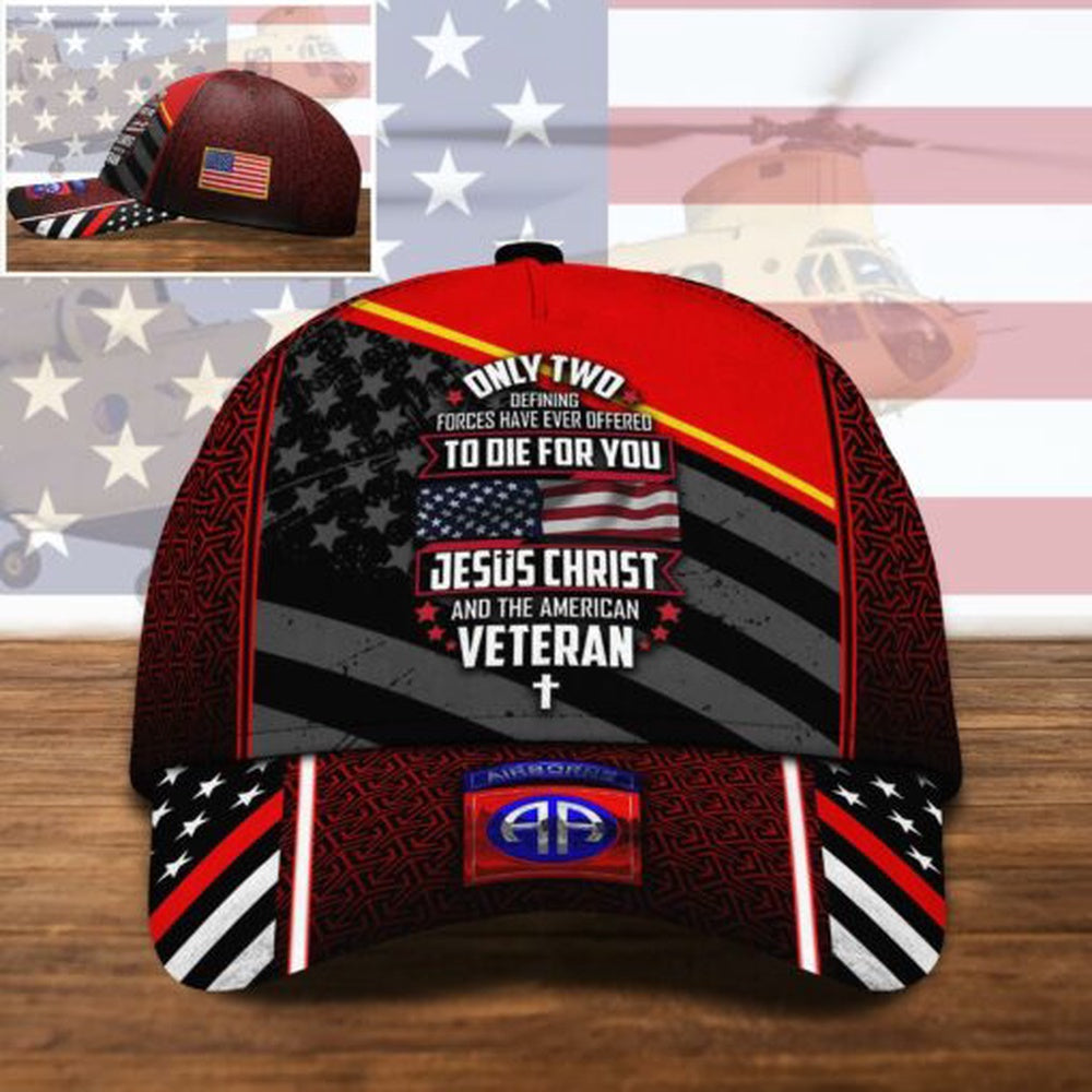 Veteran Cap, 82nd Airborne Jesus Christ And The American Veteran Cap