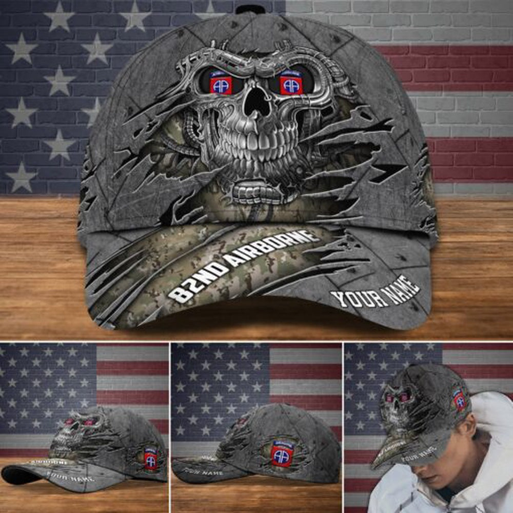 Veteran Cap, 82nd Airborne Military Veteran Hat Cap, Custom Skull Cap, Gifts For Veteran