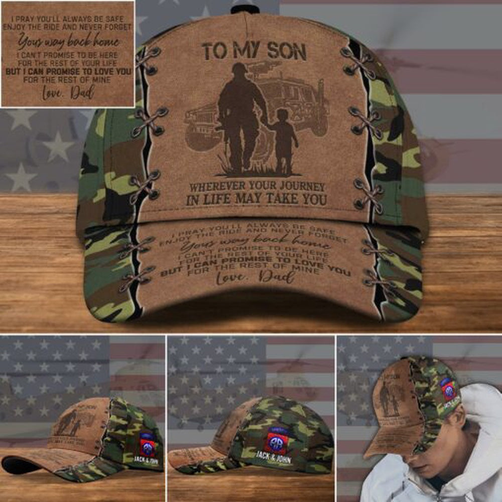 Veteran Cap, 82nd Airborne Military Veteran Hat Cap, To My Son Gifts Custom Cap