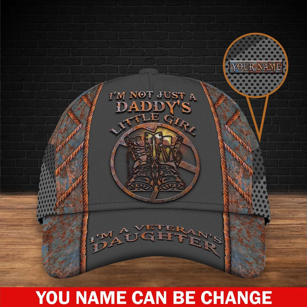 Veteran Cap, Personalized US Veteran's Daughter Cap,I'm Not Just A Daddy's Little Girl Cap , Military Eagle Cap, Custom Cap For Veterans
