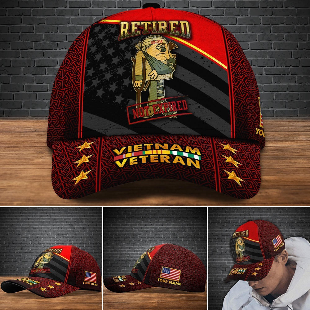 Veteran Cap, Retired No Expired Vietnam Veteran Cap Custom Cap