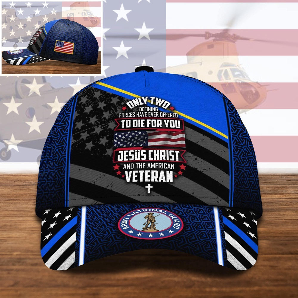 Veteran Cap, US National Guard Jesus Christ And The American Veteran Cap