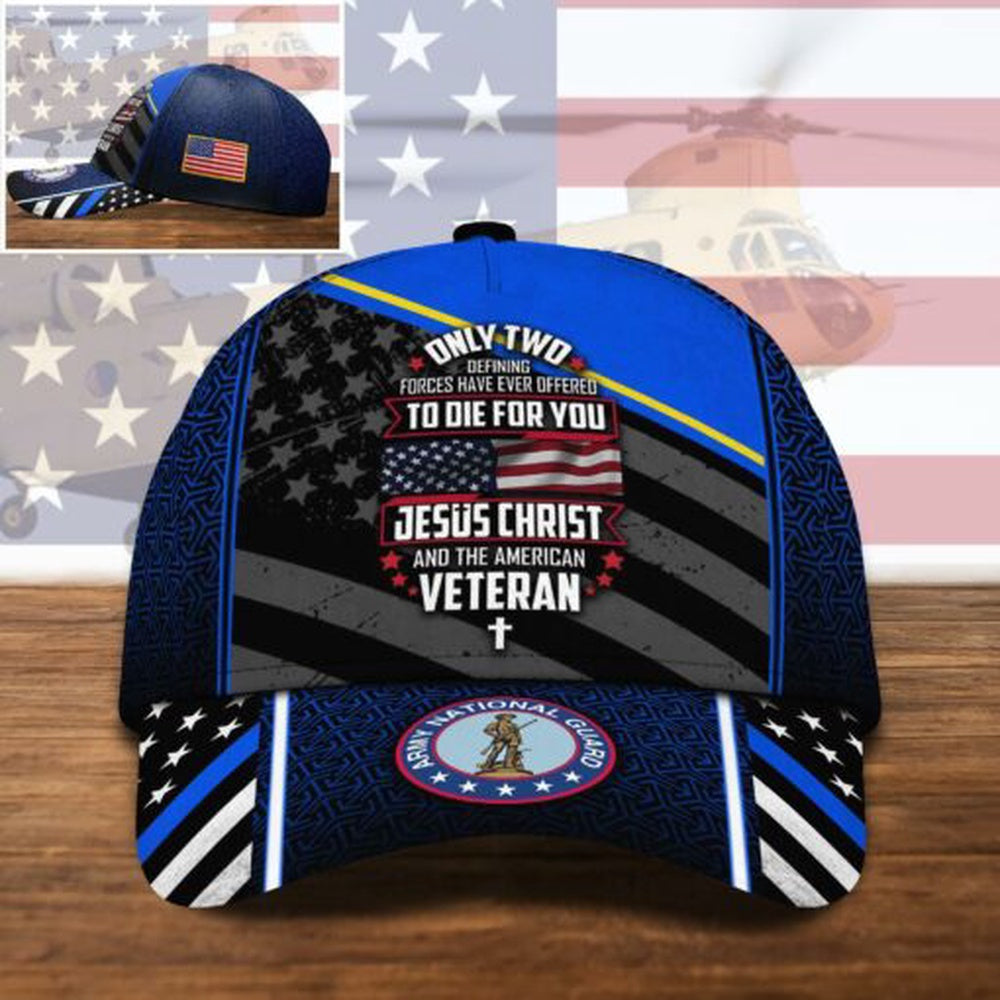 Veteran Cap, US National Guard Jesus Christ And The American Veteran Cap