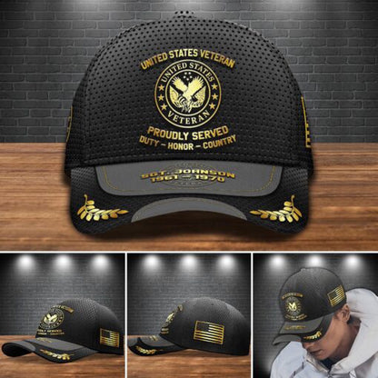 Veteran Cap, US Veteran Cap Custom Name And Text,  Military Cap, US Military Gifts