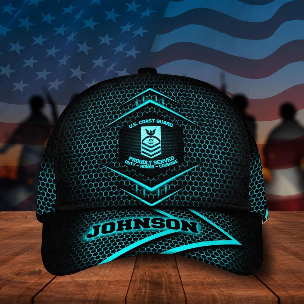 Veteran Cap, Us Coast Guard Military Cap, American Flag, Gifts For Veteran Custom Veteran Cap