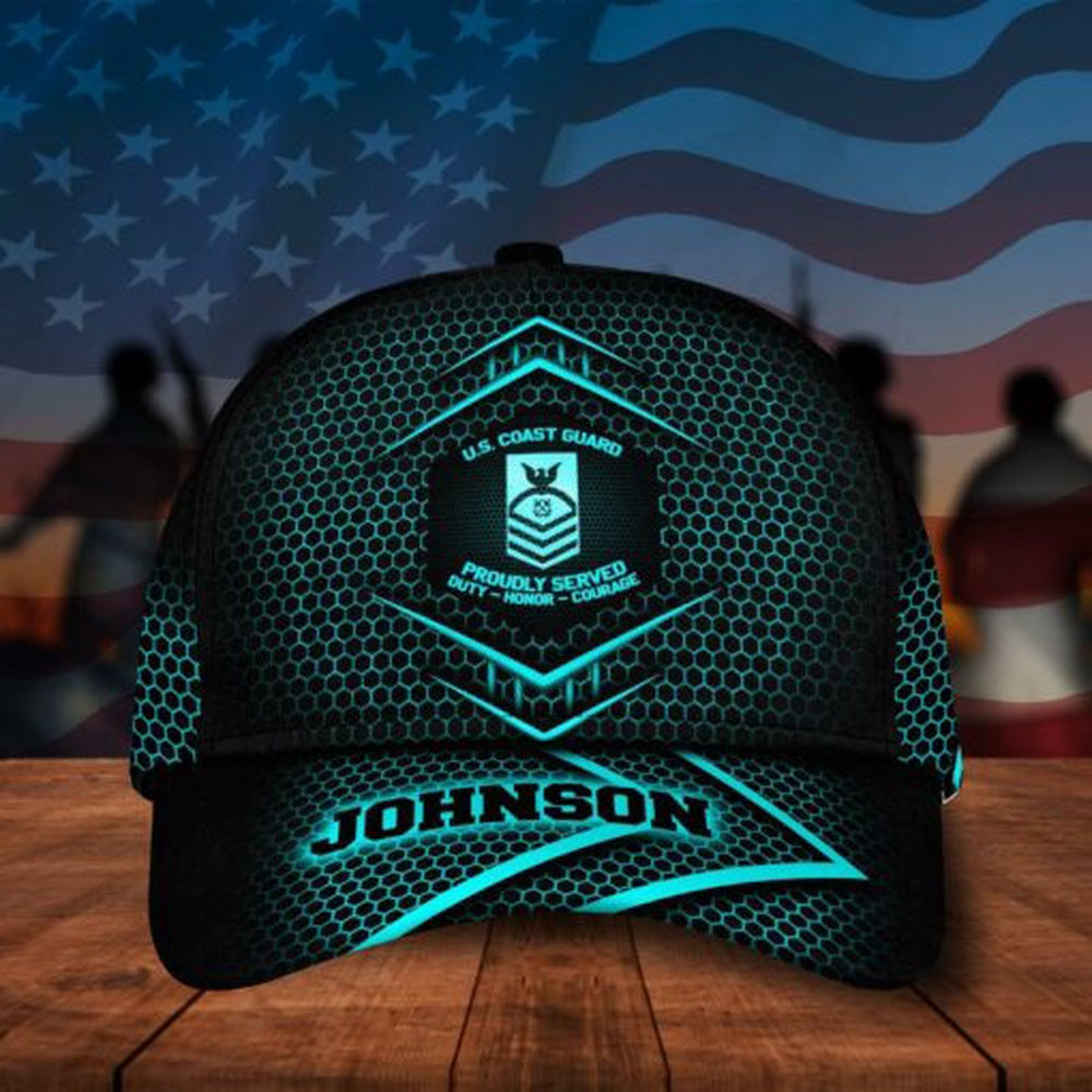 Veteran Cap, Us Coast Guard Military Cap, American Flag, Gifts For Veteran Custom Veteran Cap