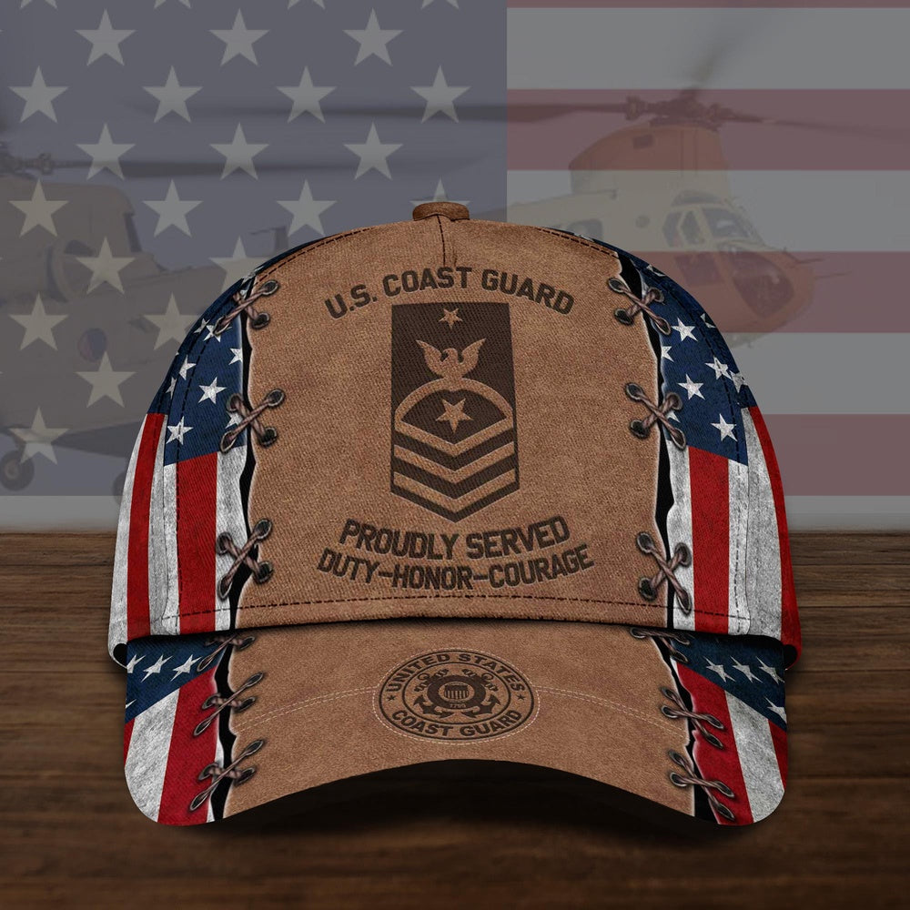 Veteran Cap, Us Coast Guard Military Cap, Gifts For Veteran Custom Veteran Cap All Over Printed