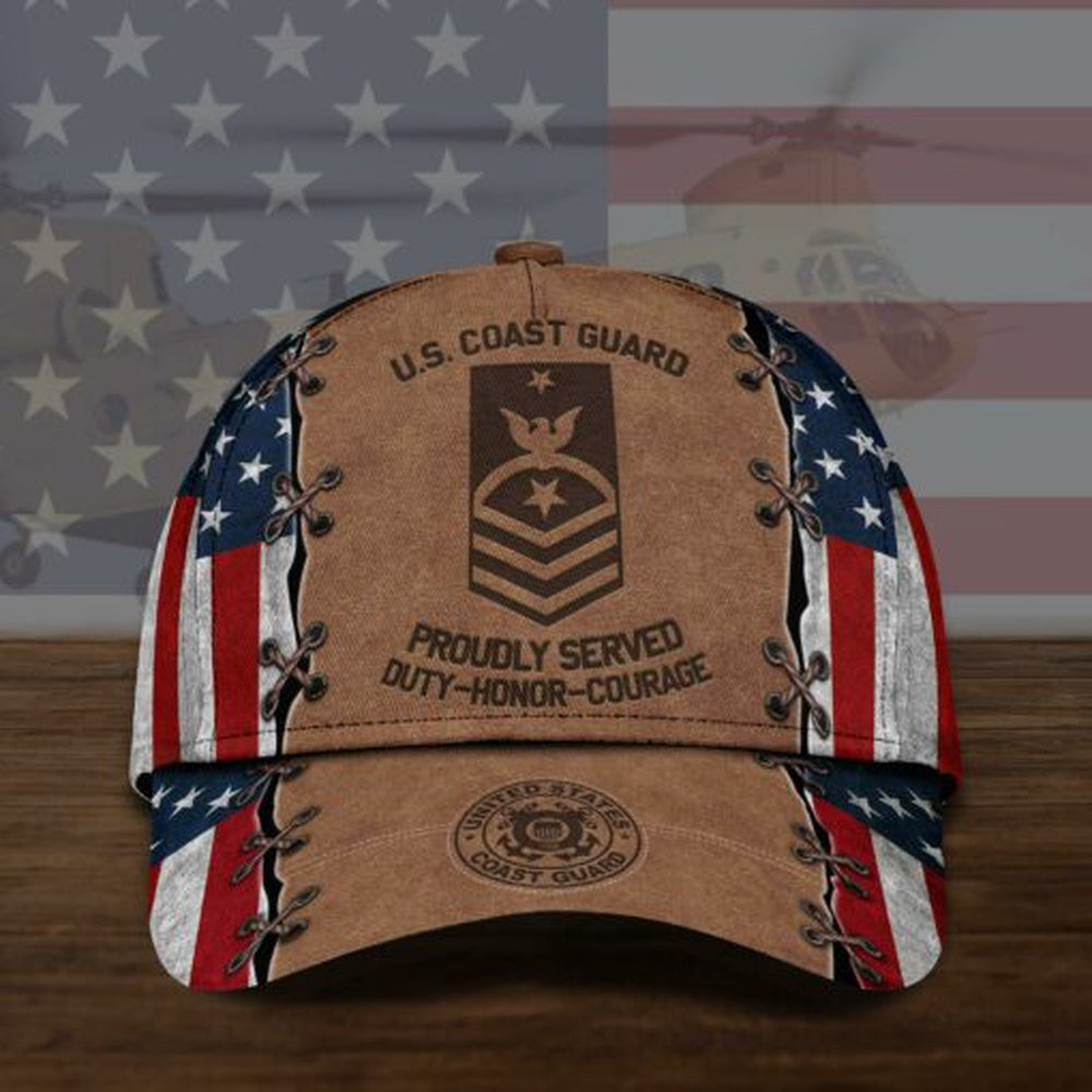 Veteran Cap, Us Coast Guard Military Cap, Gifts For Veteran Custom Veteran Cap All Over Printed