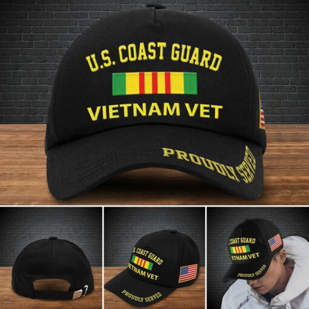 Veteran Cap, Us Coast Guard Military Cap , Proudly Served Veteran Gifts, Vietnam Vet