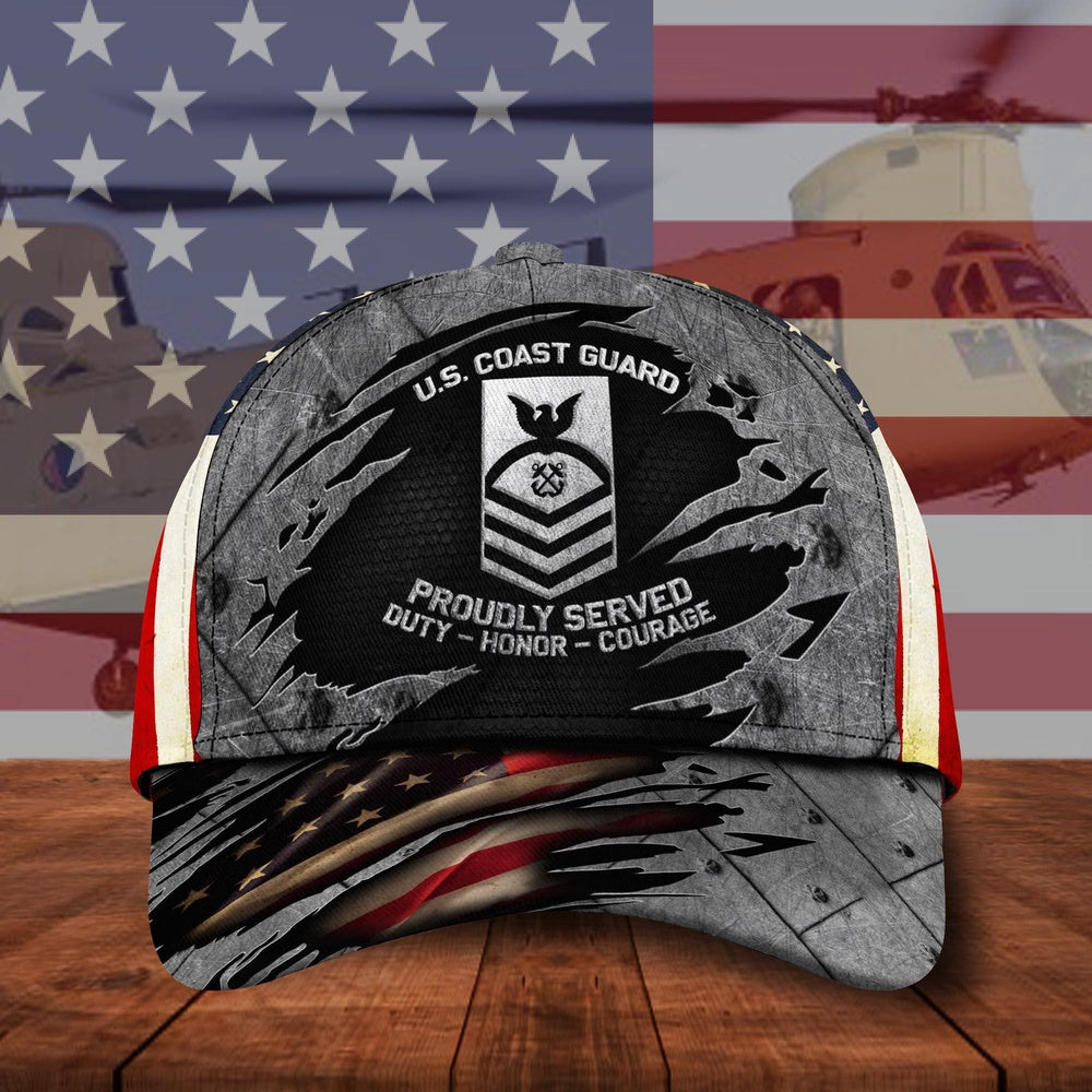 Veteran Cap, Us Coast Guard Military Cap, Veteran Cap, Custom Hat All Over Printed