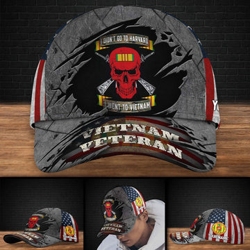 Veteran Cap, Us Marine Corps I Didn't Go To Harvard I Went To Vietnam Vietnam Veteran Hat Cap, Custom Cap