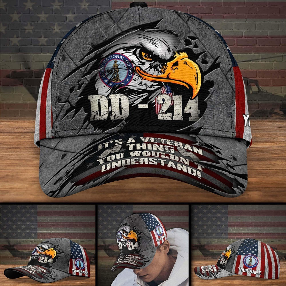 Veteran Cap, Us National Guard DD 214 It's A Veteran Thing, You Wouldn't Understand Veteran Militarty Hat Cap, Custom Cap