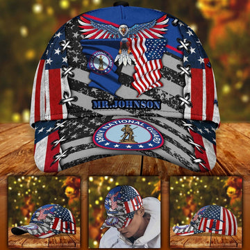 Veteran Cap, Us National Guard Military Veteran Cap Eagle American Flag Custom Classic Cap