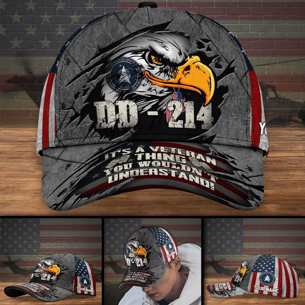 Veteran Cap, Us Space Force DD 214 It's A Veteran Thing, You Wouldn't Understand Veteran Militarty Hat Cap, Custom Cap