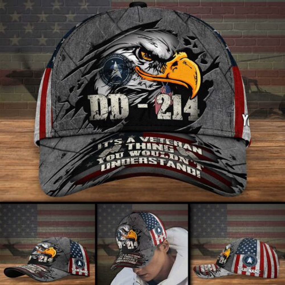 Veteran Cap, Us Space Force DD 214 It's A Veteran Thing, You Wouldn't Understand Veteran Militarty Hat Cap, Custom Cap