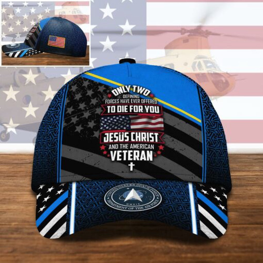 Veteran Cap, Us Space Force Jesus Christ And The American Veteran Cap