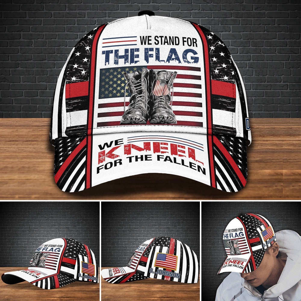 Veteran Cap, Veteran Cap Custom Your Name , We Stand For The Flag We Kneel For The Fallen , Veteran Cap