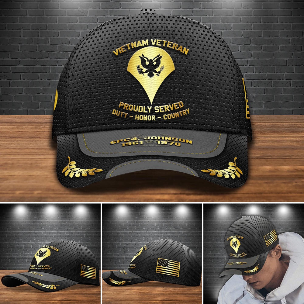 Veteran Cap, Vietnam Veteran Cap Custom Name, Military Cap, US Military Gifts