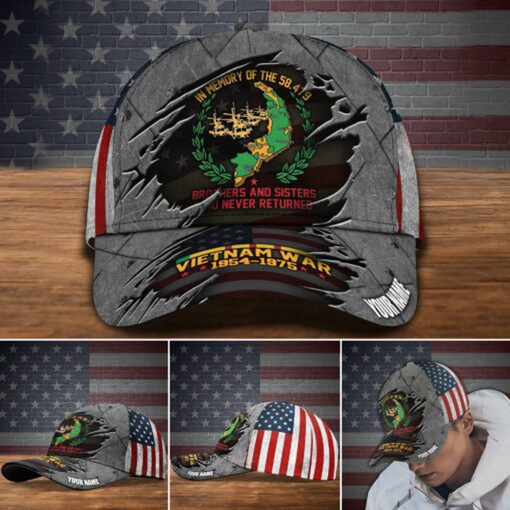 Veteran Cap, Vietnam Veteran In Memory Of The 58479 Brothers And Sisters Who Never Returned  Hat Cap,Custom Cap