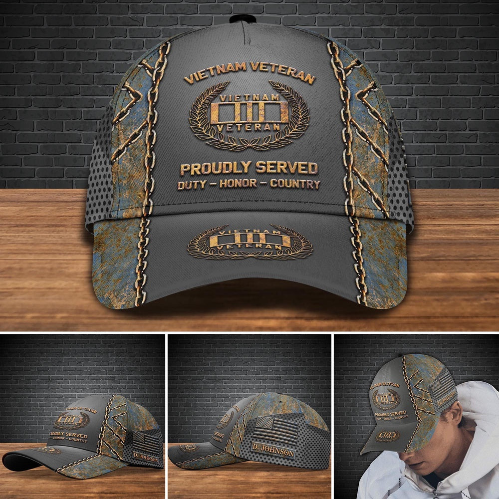 Veteran Cap, Vietnam Veteran Military Cap Custom Your Name , Military Gifts