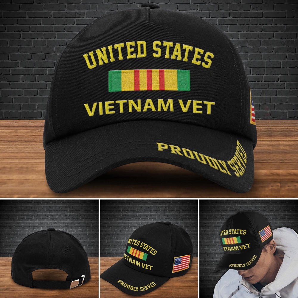 Veteran Cap, Vietnam Veteran Military Cap , Proudly Served Veteran Gifts, Vietnam Vet