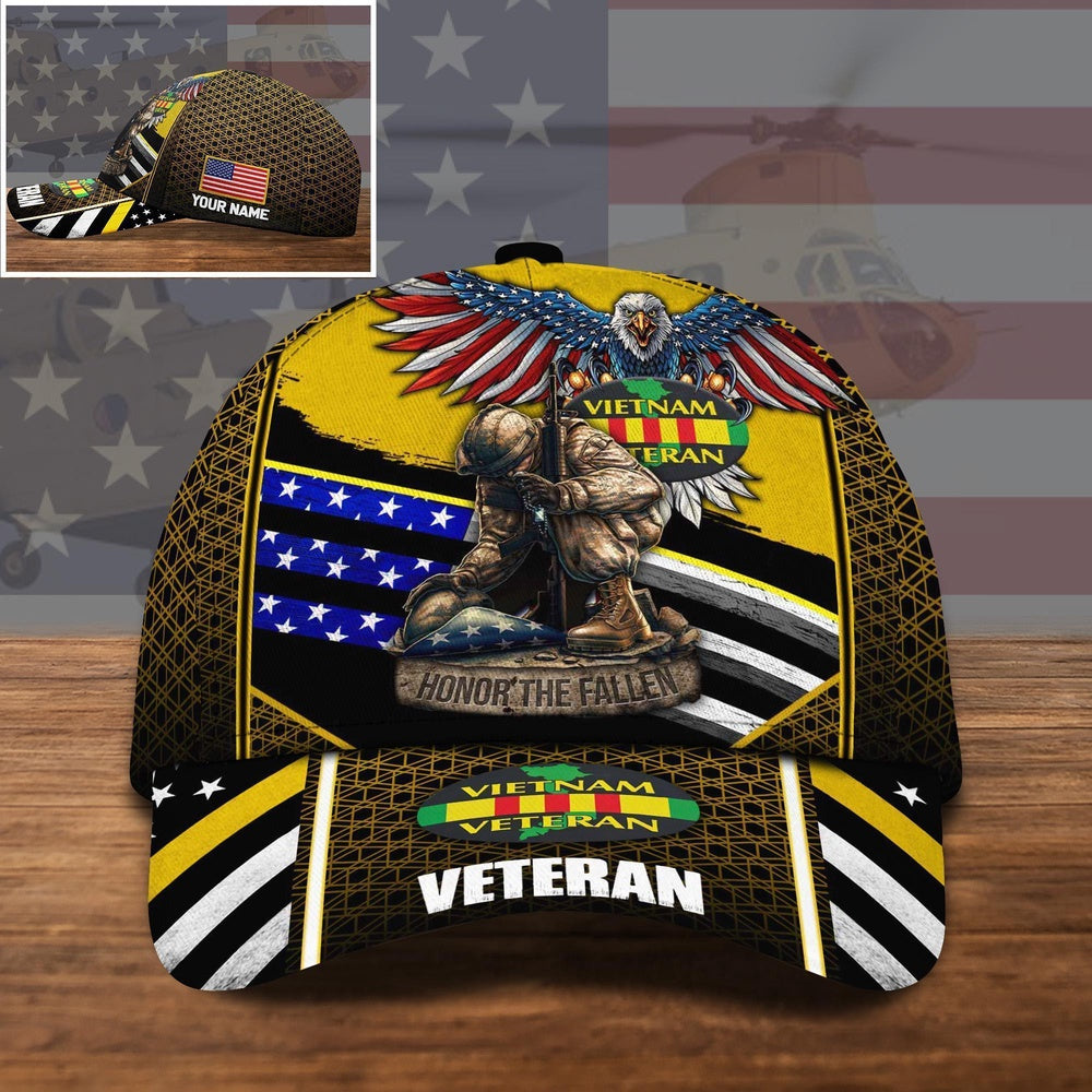 Veteran Cap, Vietnam Veteran Us Military Veteran Honor The Fallen Cap Custom Name