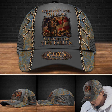 Veteran Cap, Vietnam Veteran We Stand For The Flag, We Knee For The Fallen Cap Custom Cap