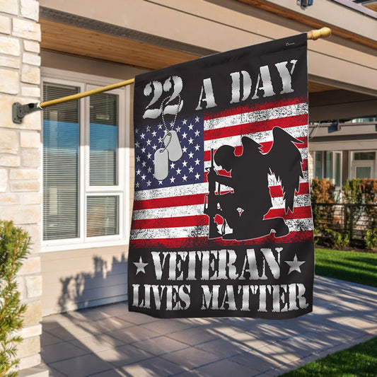 Veteran Flag, 22 A Day Veterans Flag Veteran Lives Matter Suicide Awarenes