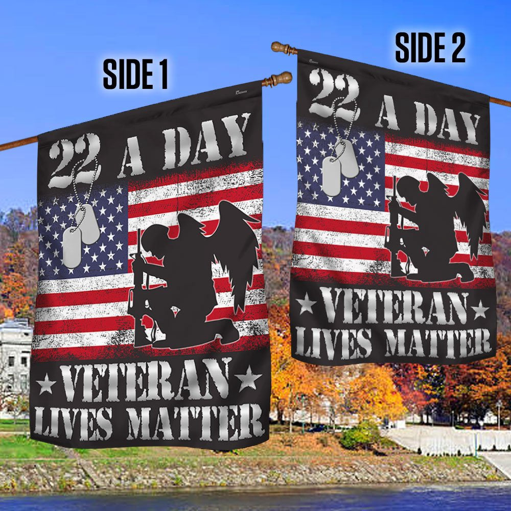 Veteran Flag, 22 A Day Veterans Flag Veteran Lives Matter Suicide Awarenes