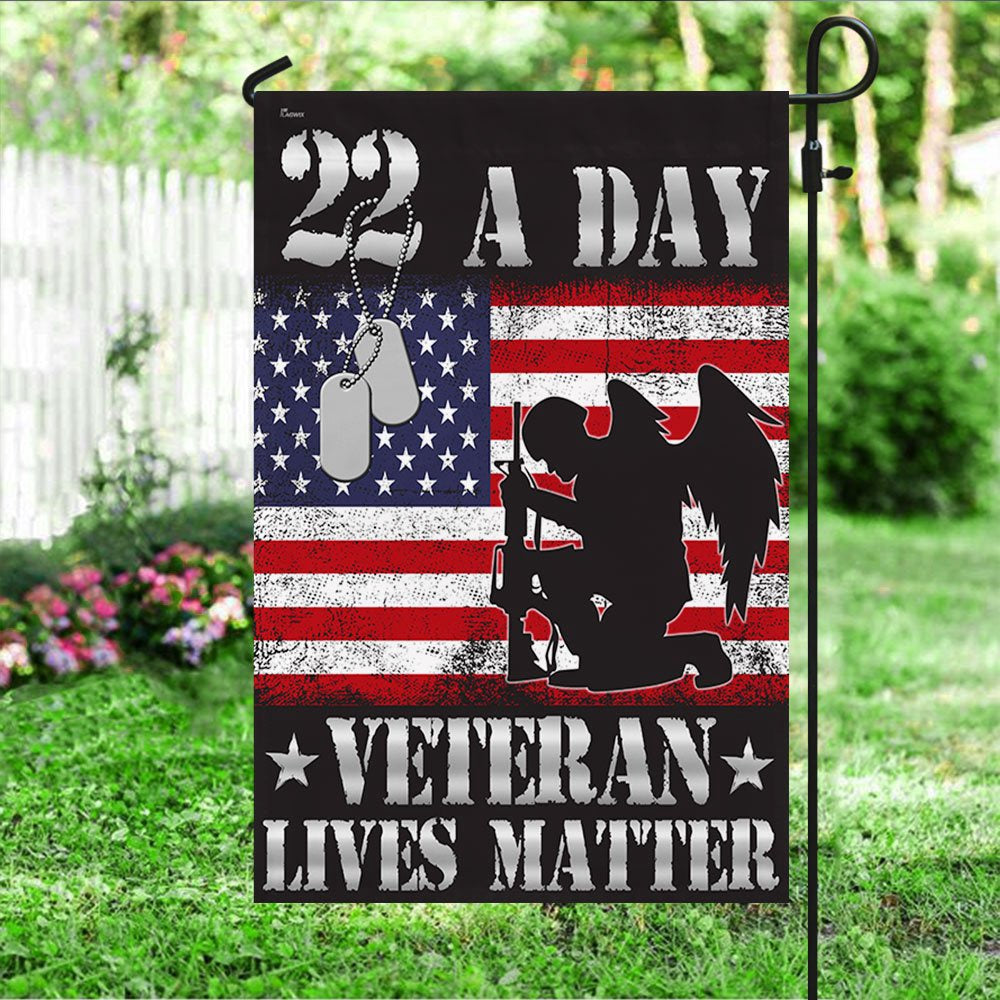Veteran Flag, 22 A Day Veterans Flag Veteran Lives Matter Suicide Awarenes