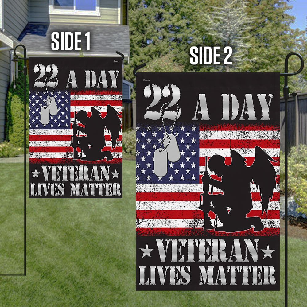 Veteran Flag, 22 A Day Veterans Flag Veteran Lives Matter Suicide Awarenes