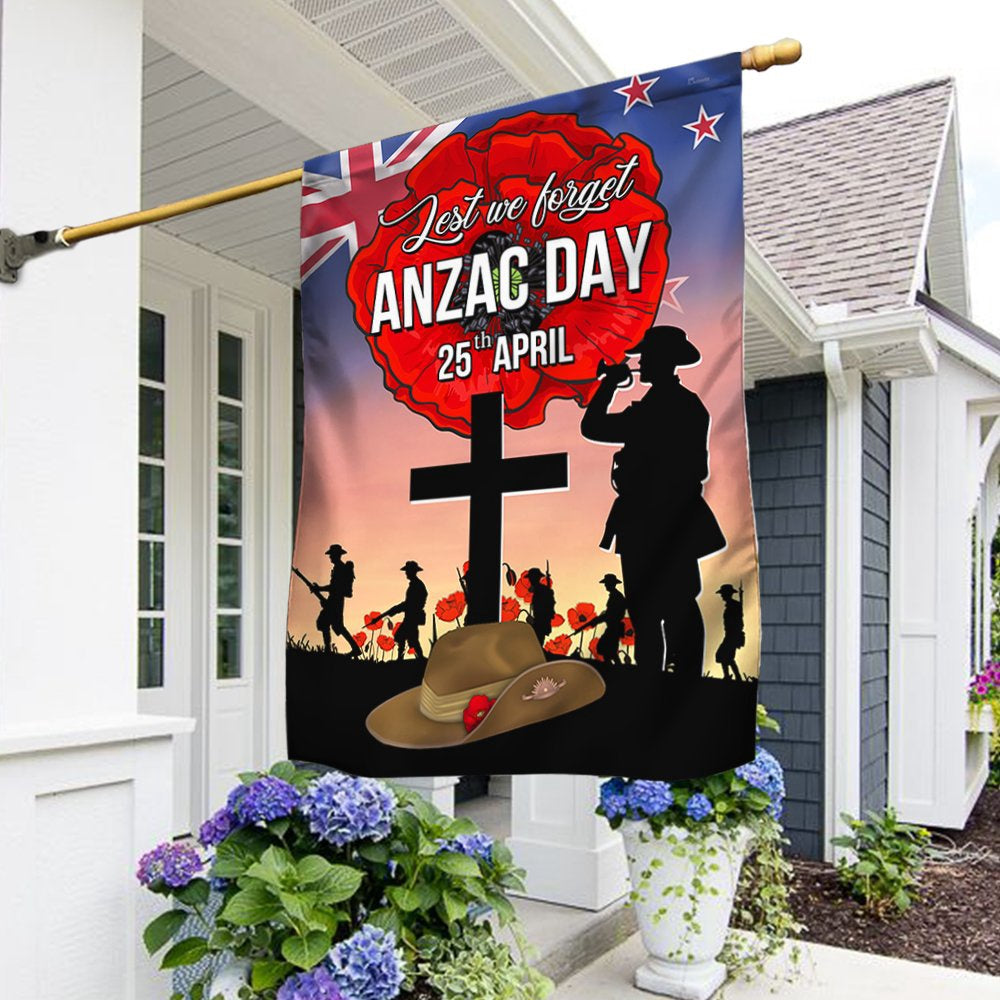 Veteran Flag, ANZAC Day Flag New ZealAnd Lest We Forget 25th April