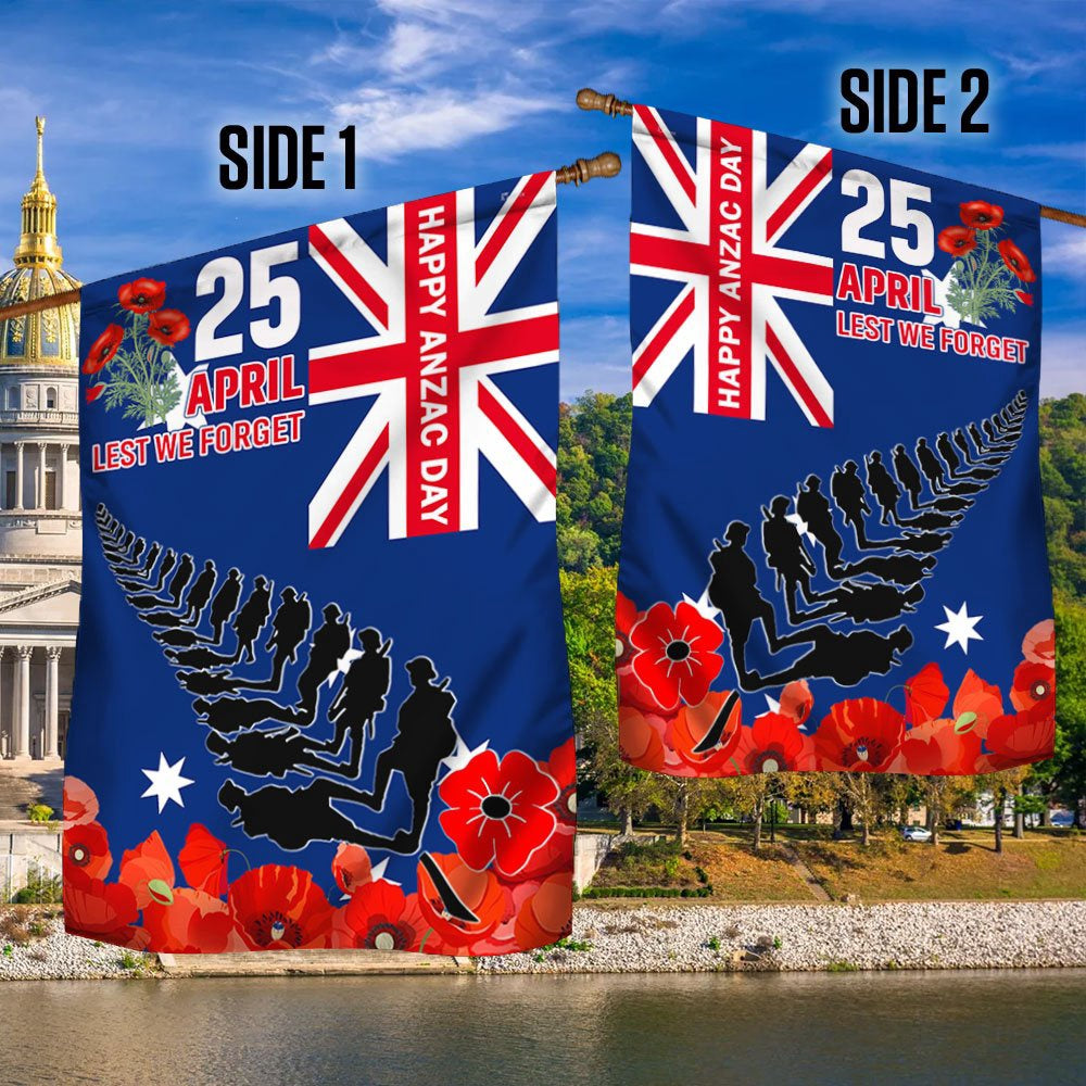 Veteran Flag, Anzac Day Australian Veteran Lest We Forget Australia Poppy Flag