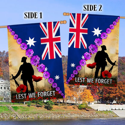 Veteran Flag, Anzac Day Lest We Forget Purple Poppy Australia Veteran Flag