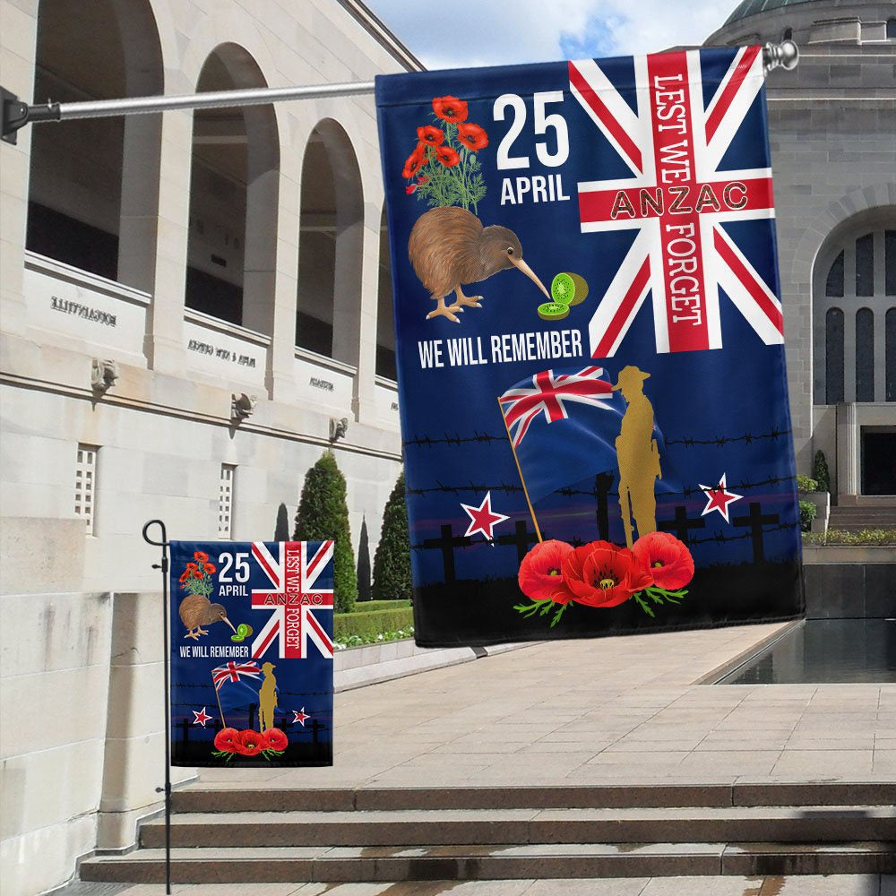 Veteran Flag, Anzac Day New ZealAnd Flag Lest We Forget 25 April We Will Remember Flag