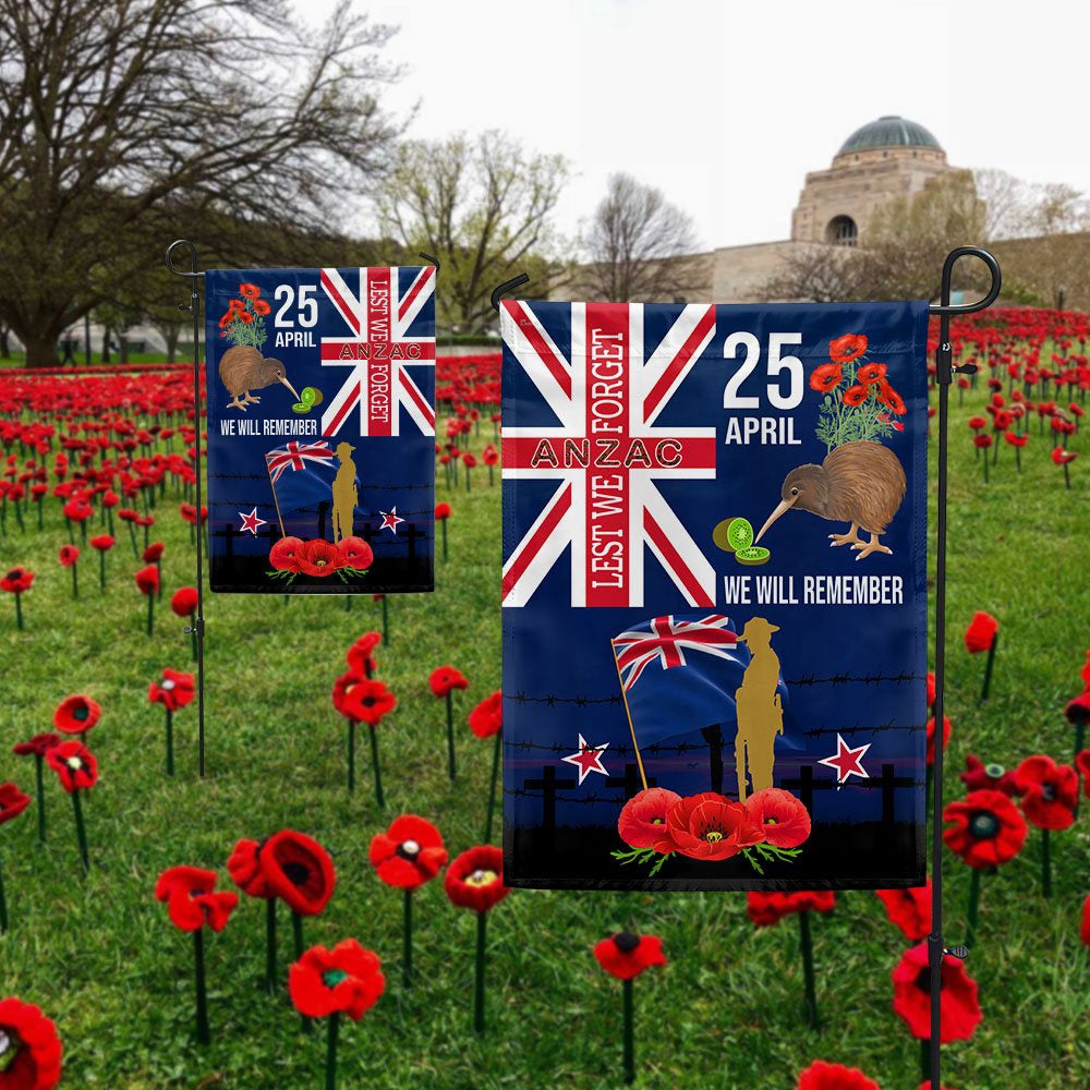Veteran Flag, Anzac Day New ZealAnd Flag Lest We Forget 25 April We Will Remember Flag