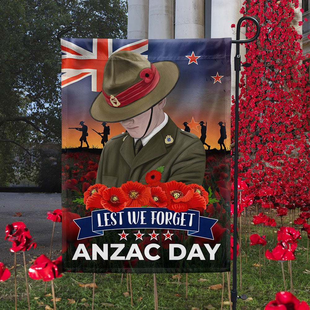 Veteran Flag, Anzac Day New ZealAnd Poppy Lest We Forget Flag