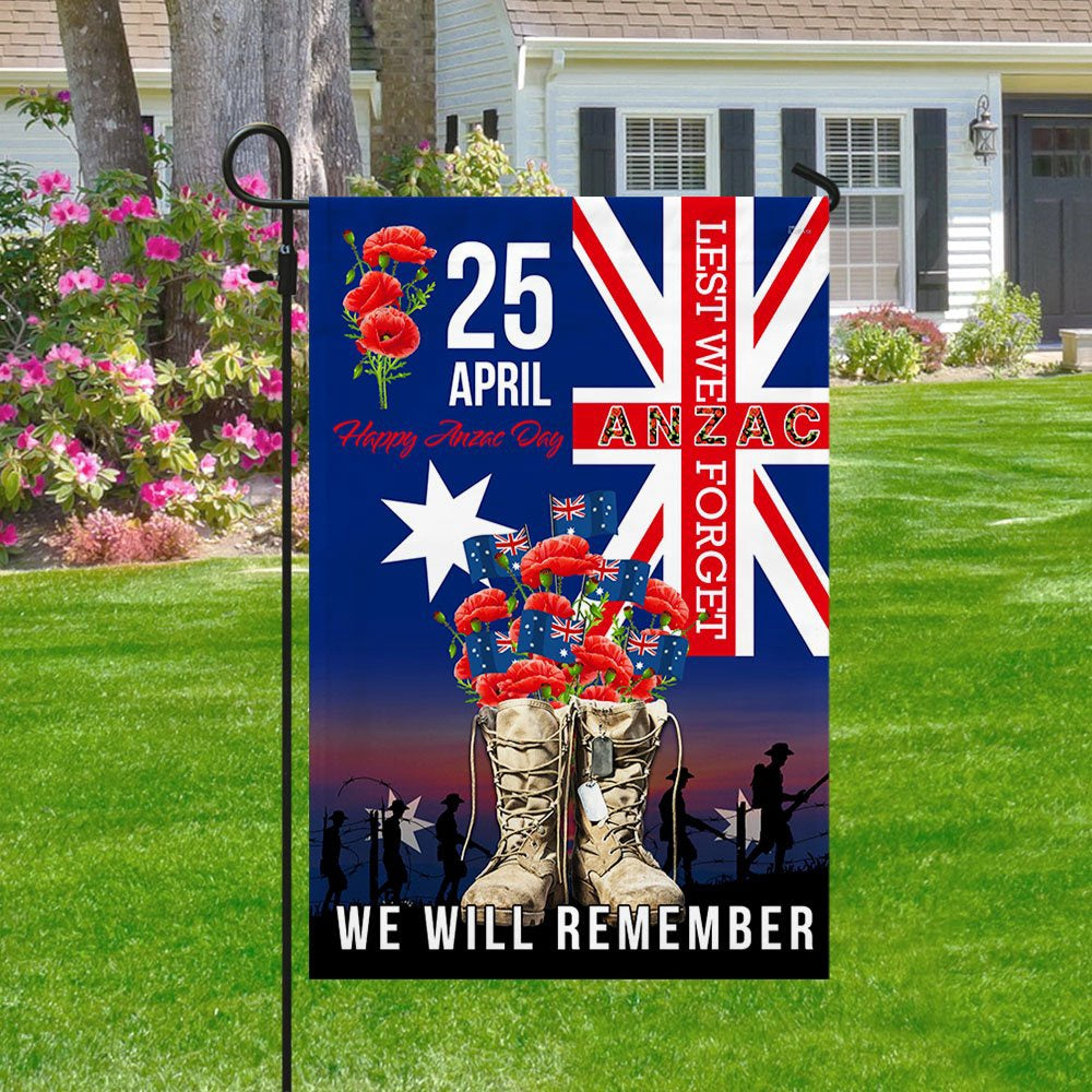 Veteran Flag, Anzac Day Veteran Boots We Will Remember Australian Flag