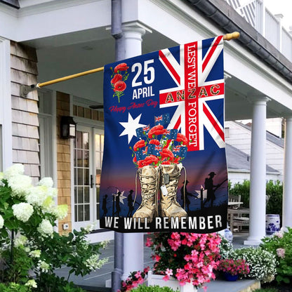Veteran Flag, Anzac Day Veteran Boots We Will Remember Australian Flag