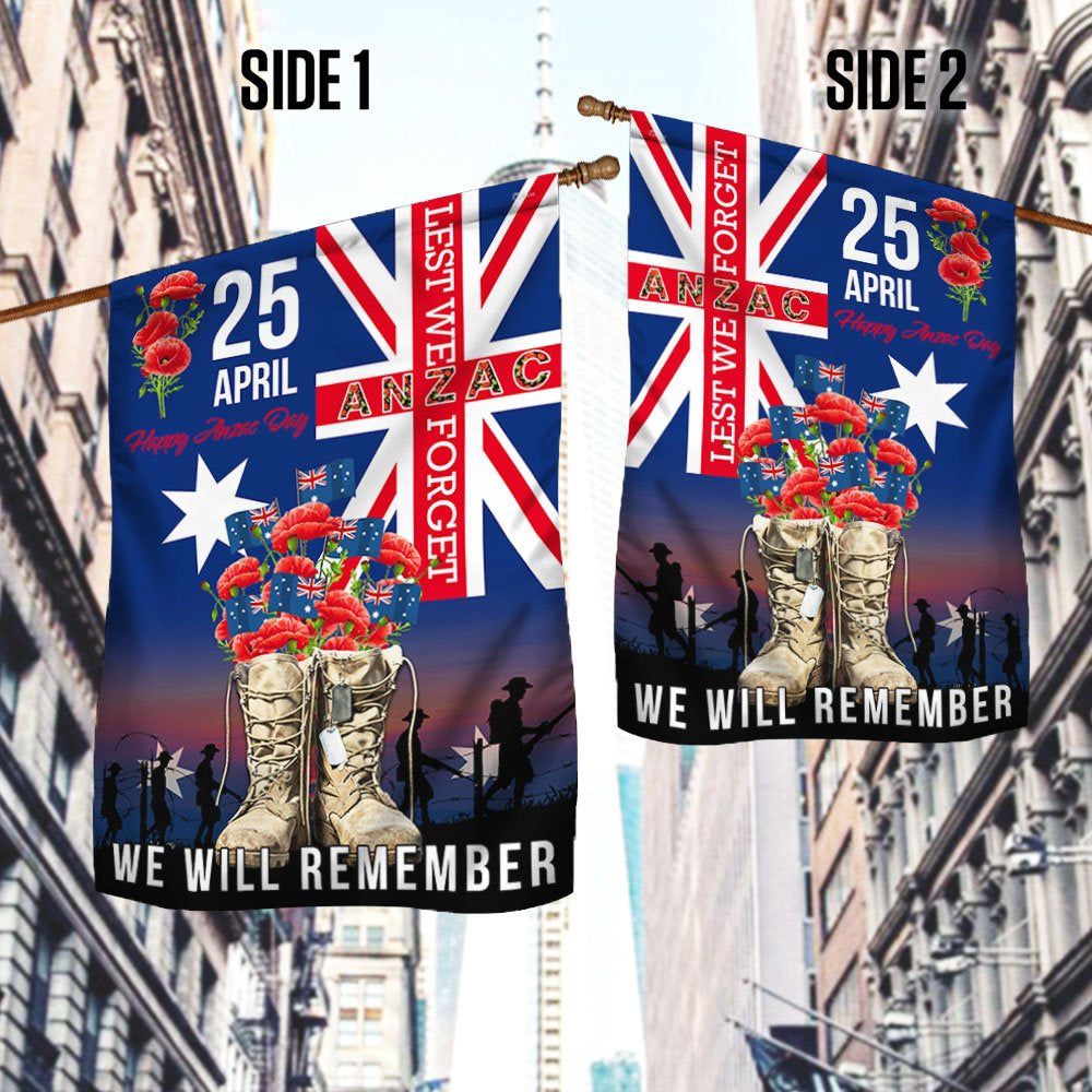Veteran Flag, Anzac Day Veteran Boots We Will Remember Australian Flag