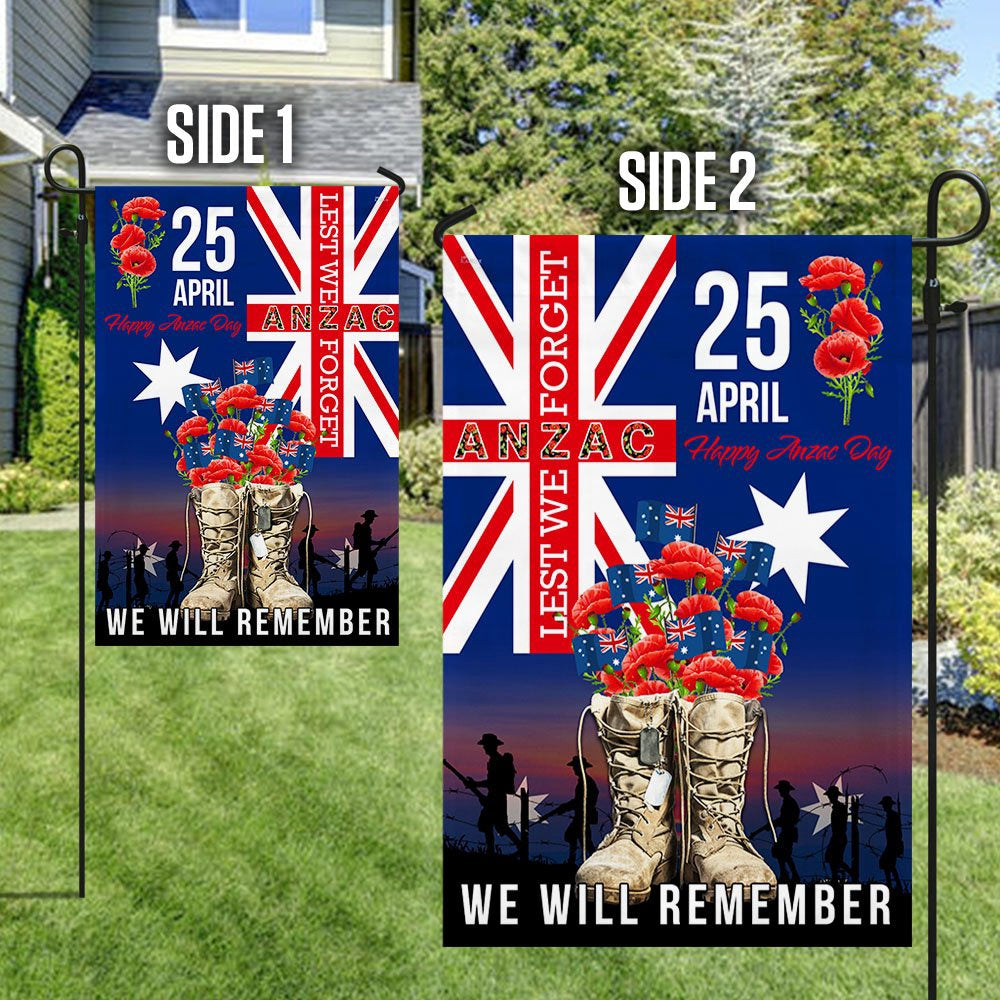 Veteran Flag, Anzac Day Veteran Boots We Will Remember Australian Flag