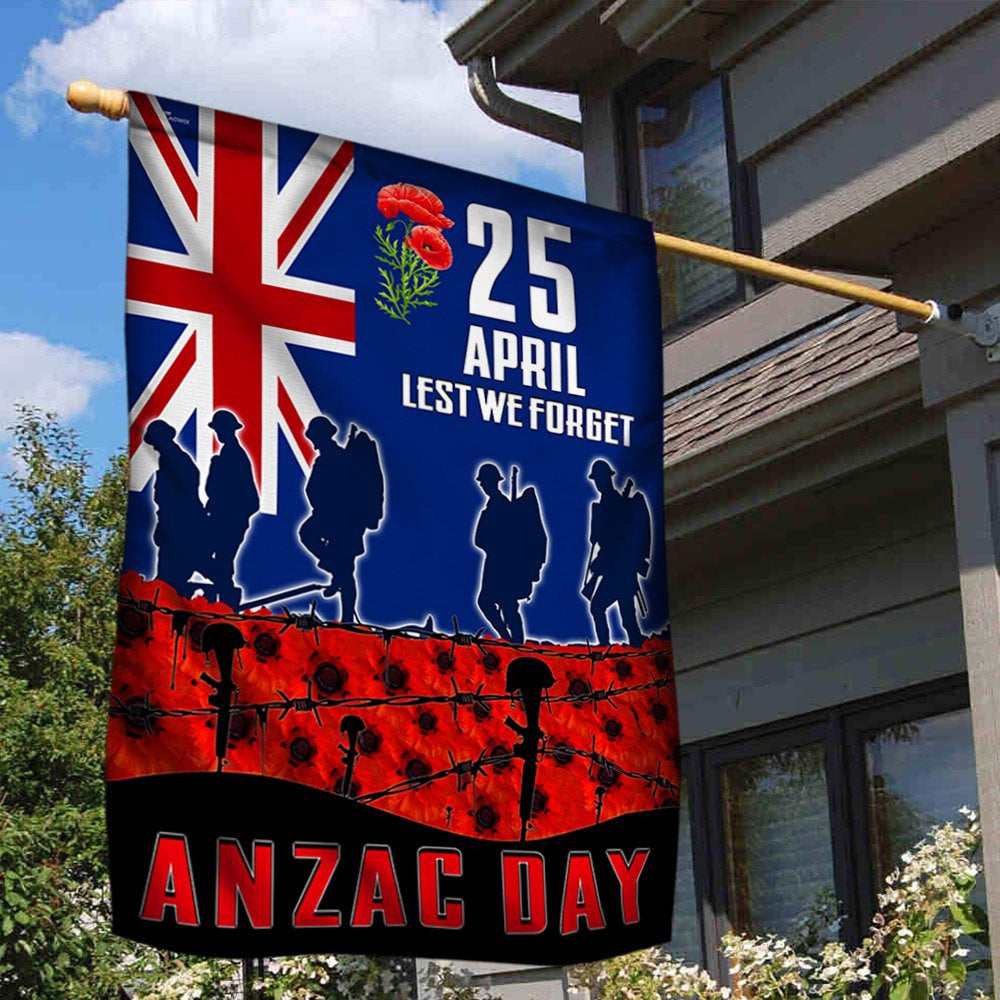 Veteran Flag, Anzac Day Veteran Lest We Forget New ZealAnd Flag