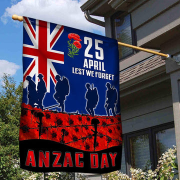 Veteran Flag, Anzac Day Veteran Lest We Forget New ZealAnd Flag