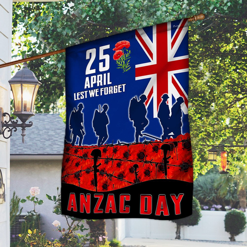 Veteran Flag, Anzac Day Veteran Lest We Forget New ZealAnd Flag