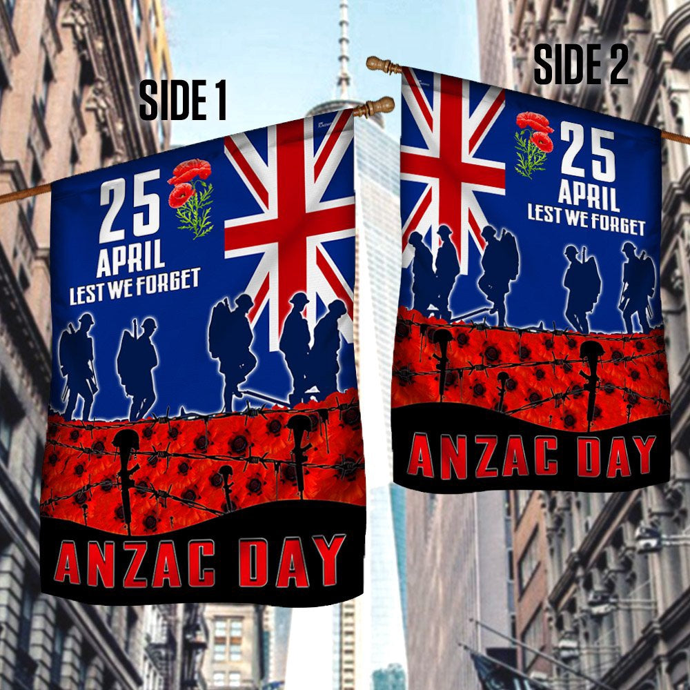 Veteran Flag, Anzac Day Veteran Lest We Forget New ZealAnd Flag